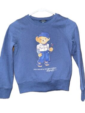 Polo by Ralph Lauren Navy Blue Crewneck with Polo Bear Graphic